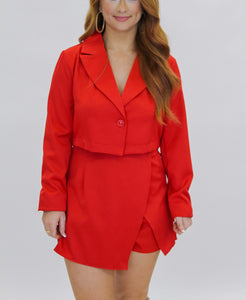 Go Get ‘Em Blazer Set- Red