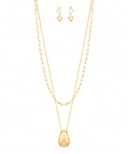 Load image into Gallery viewer, Layered Dome Teardrop Necklace Set
