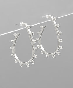 Ball Deco Teardrop Hoops