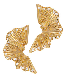 Waved Wing Shape Earrings