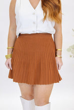 Load image into Gallery viewer, Debbie Knit Pleated Mini Skirt- Rust
