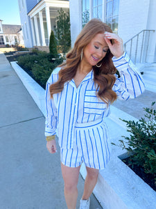 Rosemary Striped Shirt Set