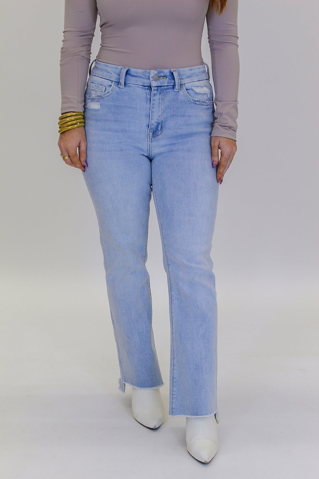 Bella High Rise Raw Hem Jeans