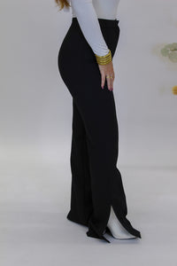 Work Mode Slit Dress Pants-Black