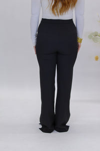 Work Mode Slit Dress Pants-Black