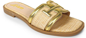 Candice Raffia Slide