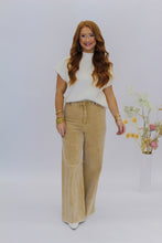 Load image into Gallery viewer, Candice Washed Corduroy Wide Leg Pants- Taupe
