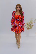 Load image into Gallery viewer, Sweetheart Geometric Dress- Orange
