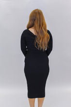 Load image into Gallery viewer, Into To You Ribbed Midi Dress- Black
