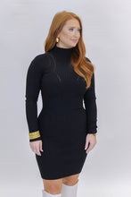 Load image into Gallery viewer, Major Crush Ribbed Sweater Dress-Black
