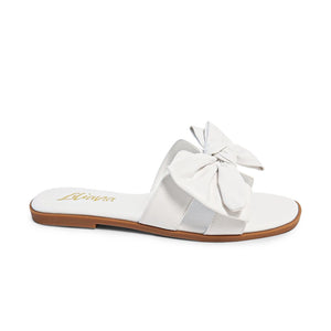 Mandy Bow Slide On- White