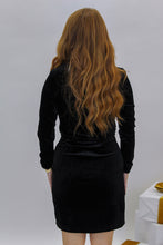 Load image into Gallery viewer, Tis The Season Velvet Mini Dress-Black
