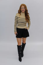 Load image into Gallery viewer, Chandler Striped Cropped Mock Neck Sweater
