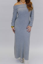 Load image into Gallery viewer, Victoria Off Shoulder Ribbed Sweater Dress
