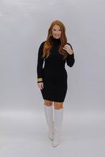 Load image into Gallery viewer, Major Crush Ribbed Sweater Dress-Black
