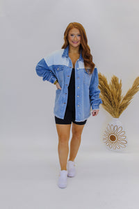 Make Moves Colorblock Denim Jacket