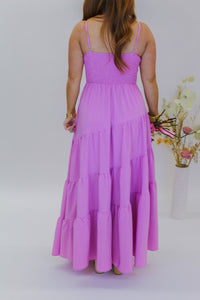 Lilly Tiered Ruffle Maxi Dress -Pink