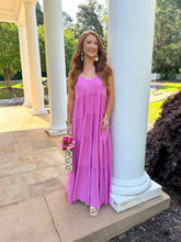 Load image into Gallery viewer, Summer Breeze Tiered Maxi Dress- Pink
