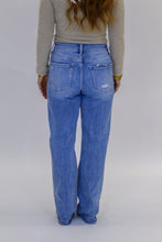 Load image into Gallery viewer, Dexterity High Rise Distressed Slim Wide Leg Jeans
