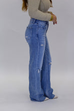 Load image into Gallery viewer, Dexterity High Rise Distressed Slim Wide Leg Jeans
