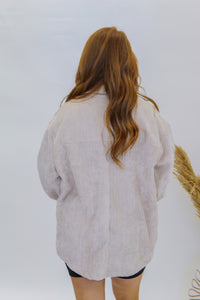 French Vanilla Oversized Shacket- Beige