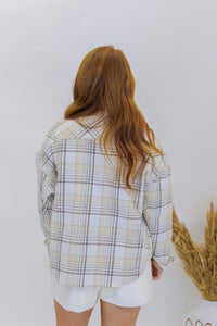 Right Round Plaid Shacket- Taupe