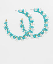 Load image into Gallery viewer, Glass  Seed Bead Wrapped Hoops
