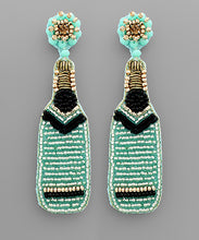 Load image into Gallery viewer, Chevron Champagne Bottle Earrings
