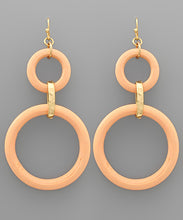 Load image into Gallery viewer, Color 2 Wood Circle Drop Earrings
