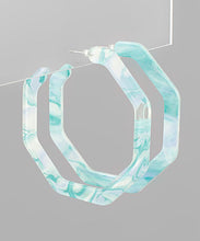 Load image into Gallery viewer, Octagon Acrylic Open Hoops
