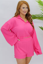 Load image into Gallery viewer, Breezing In Collar Set Top- Pink
