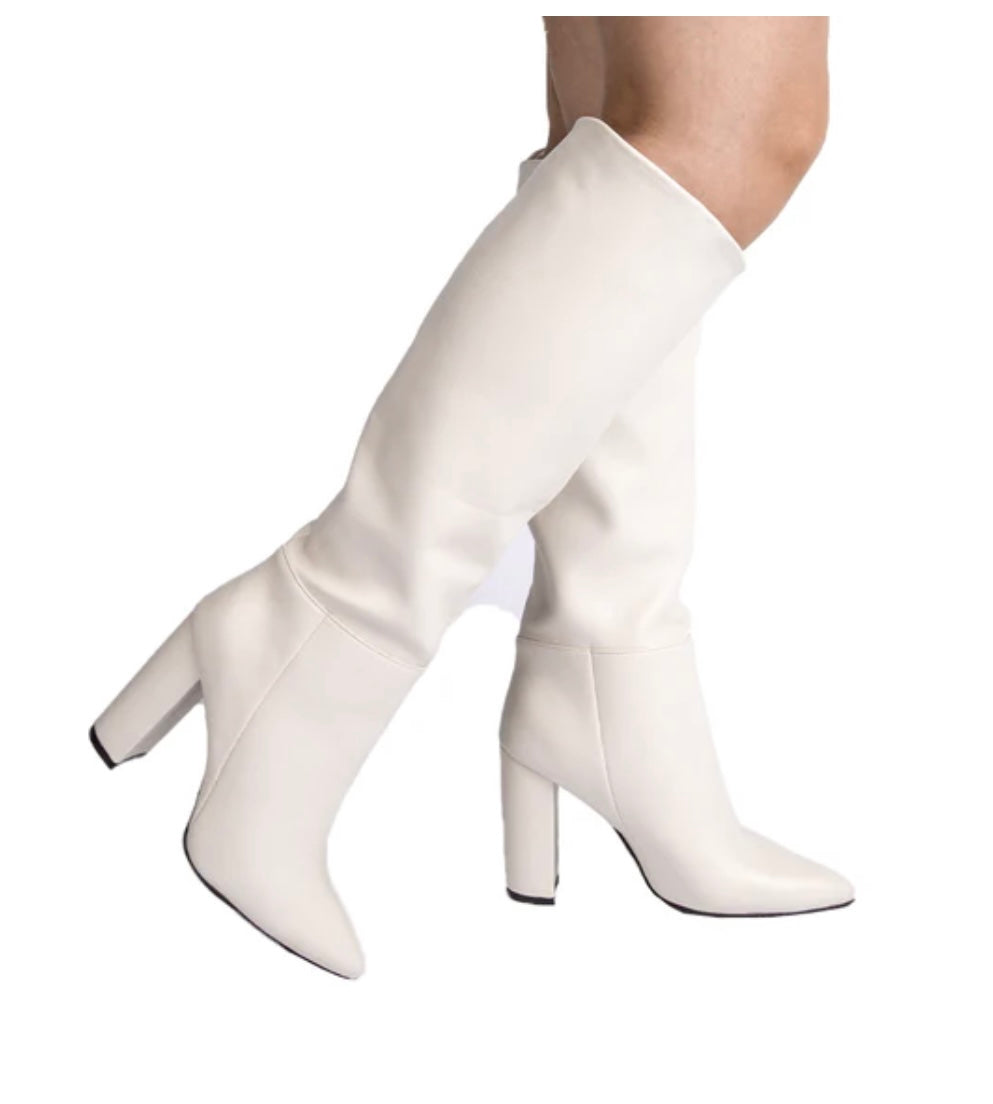 Sweetie Knee High Boots- Off White