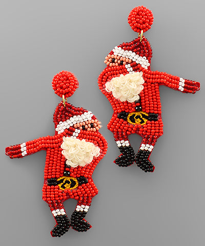 Dabbing Santa Earrings