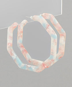 Octagon Acrylic Open Hoops