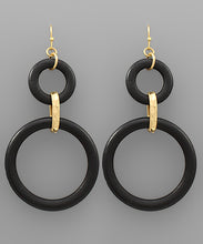 Load image into Gallery viewer, Color 2 Wood Circle Drop Earrings
