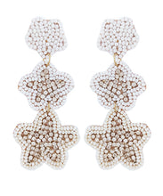 Load image into Gallery viewer, Seed Bead 3 Star Drop Earrings
