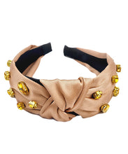 Load image into Gallery viewer, Jewel Stationed Knotted Headband
