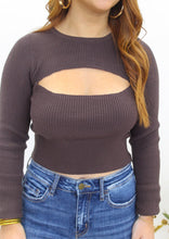 Load image into Gallery viewer, Be My Comfort Ribbed Crop Top- Brown
