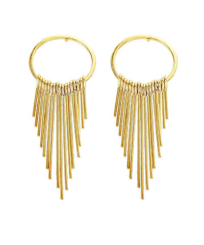 Gold Drop Circle Earrings