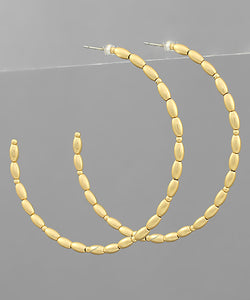 Rice Bead Metal Hoops