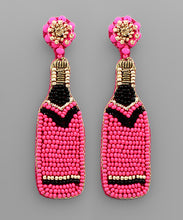 Load image into Gallery viewer, Chevron Champagne Bottle Earrings
