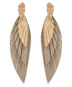 Suede Leaves Earrings