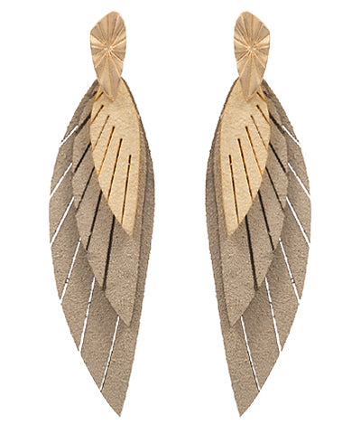 Suede Leaves Earrings