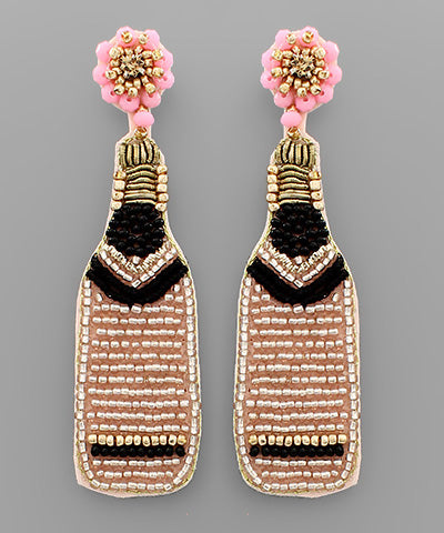 Chevron Champagne Bottle Earrings