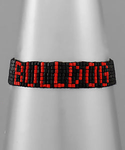 Bulldog Beaded Bracelet