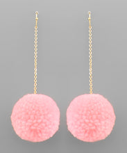 Load image into Gallery viewer, Pompom Chain Drop Earrings
