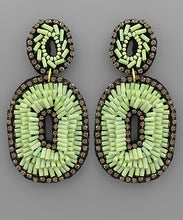 Load image into Gallery viewer, Bugle Bead Oval Earrings
