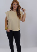 Load image into Gallery viewer, Chill Out Shoulder Pad Tee- Nude
