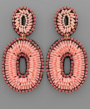 Load image into Gallery viewer, Bugle Bead Oval Earrings
