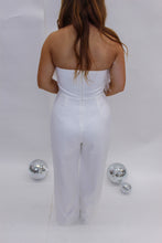 Load image into Gallery viewer, All About Love Feathered Jumpsuit- White
